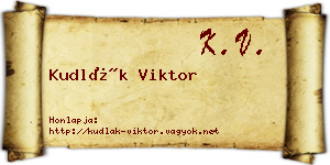 Kudlák Viktor névjegykártya